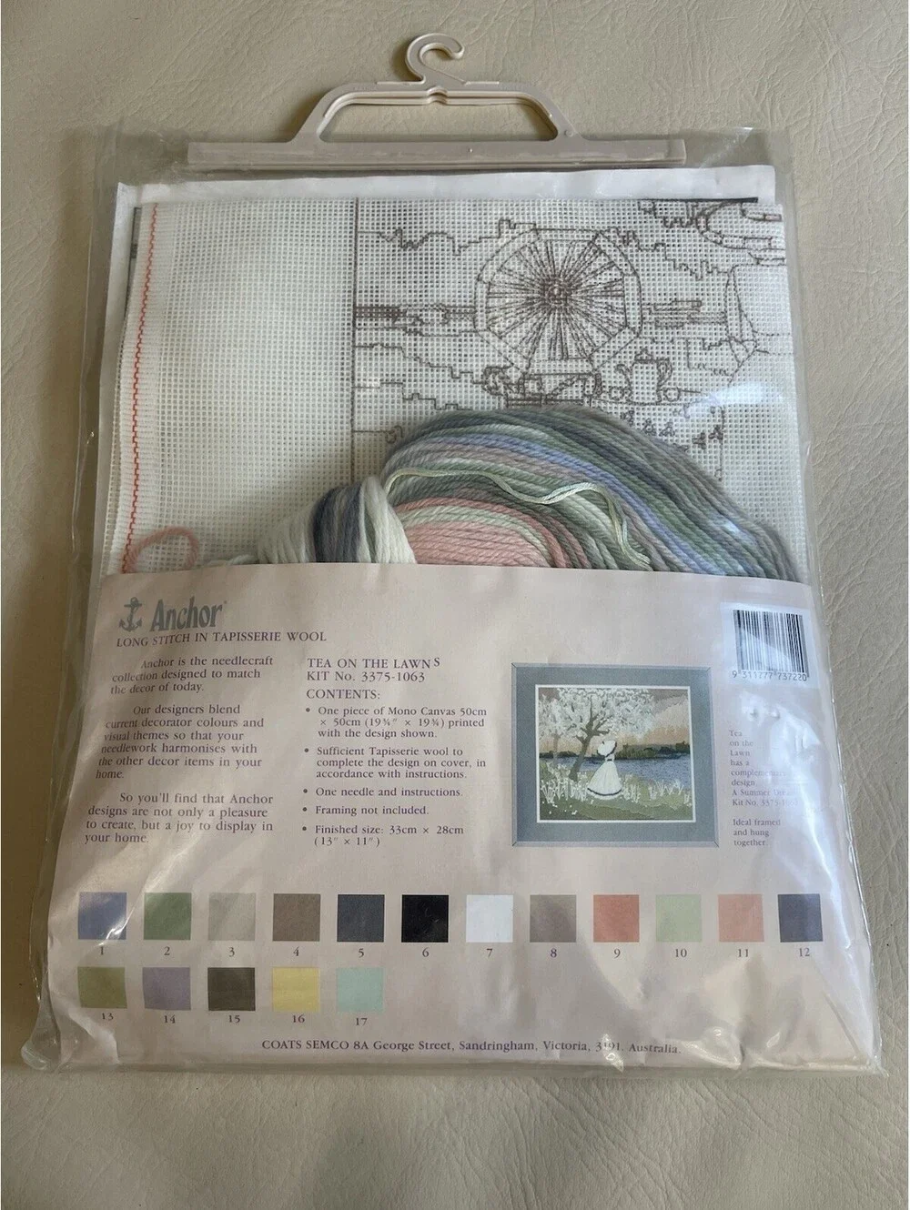 Anchor Long Stitch Kit Raisers Wool Needlecraft Tea On The Lawn New! 3375-1063